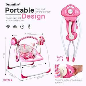 Hordozható baba hinta és pihenőszék önműködő ringató funkcióval - rózsaszín (BBJ) 91179810 