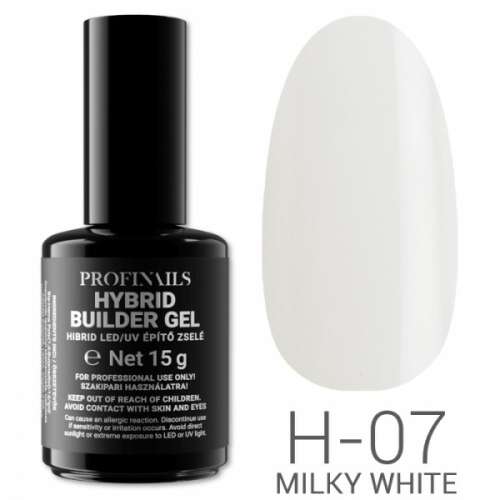 Profinails Hibrid Építő Zselé, Milky White, 15g, LED/UV körmökhöz