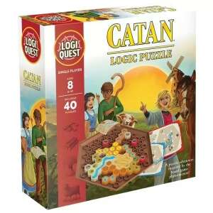 Catan telepesei logikai rejtvény társasjáték doboz, egy játékosra, 8 éves kortól, 40 rejtvény - Nono