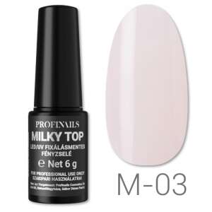 Profinails Milky Top LED/UV fixálásmentes fényzselé 6g M-03 Blush Pink - Műköröm alapozó & fedő zselé