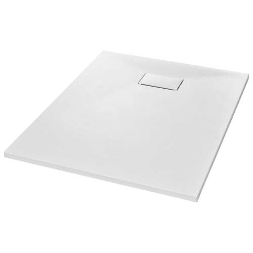 vidaXL fehér SMC zuhanytálca 100 x 80 cm, elülső nézet - Zuhanytálca