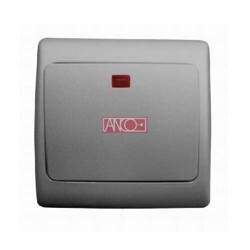 Anko Olympic 1 pólusú kapcsoló jelzőfénnyel, antracít