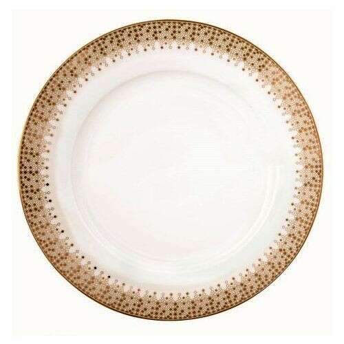 Easy Life-Nuova Ünnepi porcelán lapostányér, 26,5cm, arany szegéllyel