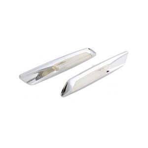 Pereche semnalizatoare laterale LED BMW, carcasă cromată - Lumini auto