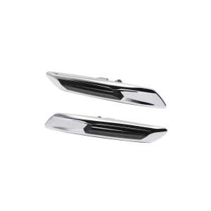 BMW F10, F11, F07 LED semnalizare dinamice, crom, lentilă fumată, secvențială, set de 2 - Lumini auto