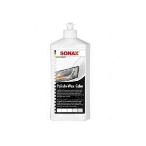 Sonax Polish-Wax Color, 500ml, pastă de lustruit și ceară, albă, pentru vopsea auto, elimină zgârieturile, protejează împotriva ruginii, restabilește strălucirea, oferă protecție de lungă durată - Sonax