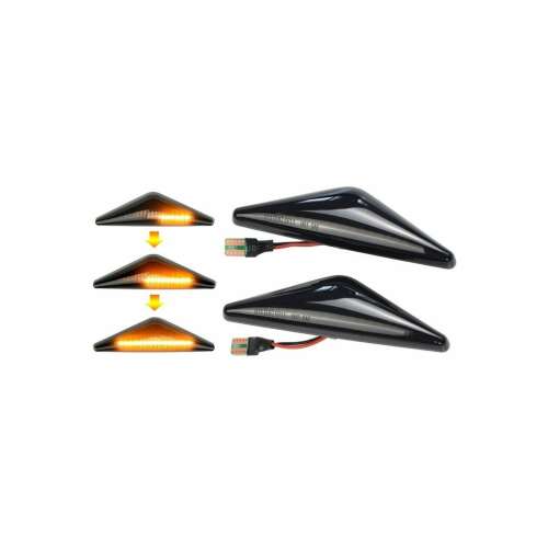 Ford Focus MK1, Mondeo MK3 lumini de semnalizare laterale LED dinamice, lentilă fumată, set de 2
