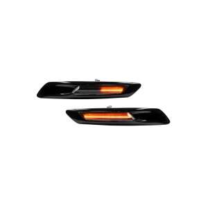 Sequential Dynamic LED Wing Light with Tinted Glass for BMW F10, F11, F07 (Pre-Facelift), 2 Black Indicators 91186048