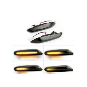 Lumini laterale dinamice LED pentru BMW E46 E36 facelift, set de 2, lentilă fumată neagră - Lumini auto