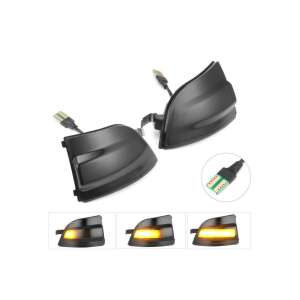 Set de indicatoare dinamice cu LED pentru oglinzi Ford Focus 2 MKII, C-Max, negru, 2 bucăți - Lumini auto