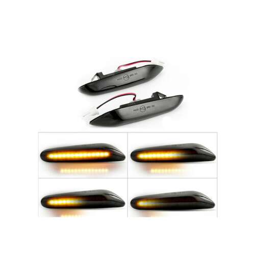 Set de indicatoare laterale LED dinamice pentru BMW X1 E84, X3 E83, E60, E90, E91, E92, E93, E81, E82, E88, negru