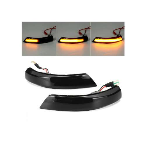 Ford Focus 2, 3, Mondeo dynamic LED mirror indicator set, 2 pieces, black smoked lens, amber light