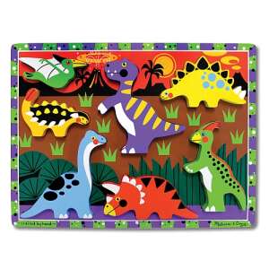 Melissa & Doug Dinosaur Wooden Puzzle, 7 piece puzzle with colorful dinosaurs, great for developing fine motor skills and creativity - Melissa & Doug Puzzle