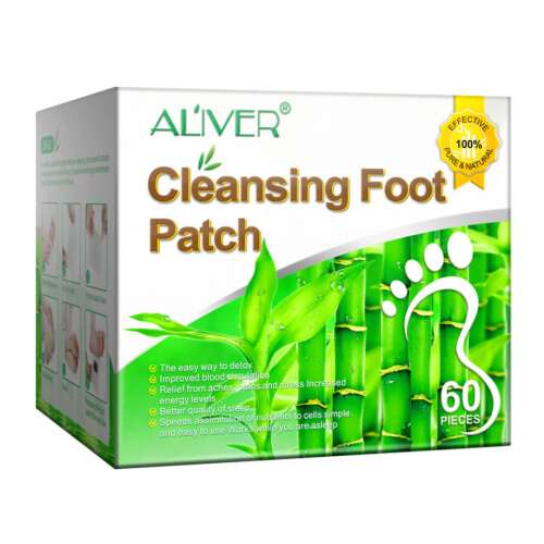 60 darab Aliver Detox lábtapasz Méregtelenítő tapasz tapasz készlet, 100% természetes és tiszta
