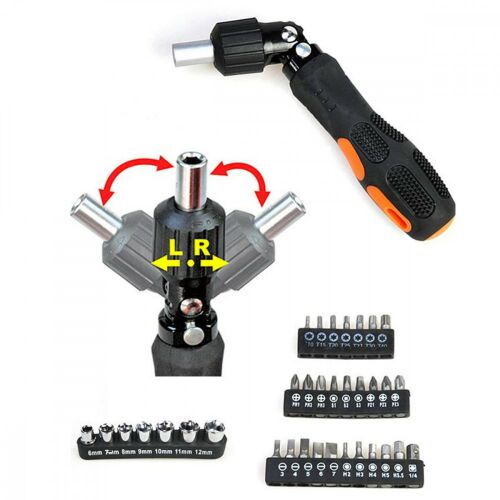 Horusdy 35 részes Flexibilis Racsnis Csavarhúzó Készlet bitekkel és dugókulcsokkal