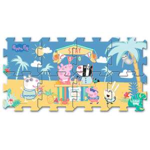 Peppa Malac Habos Puzzle, 8 darabos, puha, biztonságos, csecsemőknek, kisgyermekeknek és gyerekeknek, tengerparti téma, játékszőnyeg, padló puzzle, fejlesztő játék - Szivacs puzzle