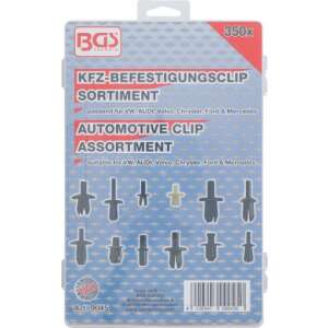 BGS technic 350 részes műanyag rögzítő patent készlet VW, Audi, Volvo, Chrysler, Ford és Mercedes típusokhoz (BGS 9045)