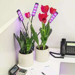 3 ágú növénynevelő lámpa állítható karokkal, ideális beltéri növényekhez, palántákhoz és dugványokhoz - Növénytermesztési kellék