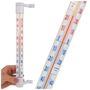 Outdoor window thermometer, long, Celsius scale, -50 to +50 degrees, white - Verk Group
