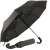 Fekete automata összecsukható esernyő ívelt fogantyúval, nyitott és zárt állapotban, 100cm átmérő, 62cm hossz
