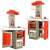 Two Smoby Minitefal Opencook electronic play kitchens, red and grey color scheme.
