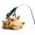 Cute kitten playing with feather wand teaser toy
