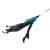 Close-up of feather attachment for cat wand toy
