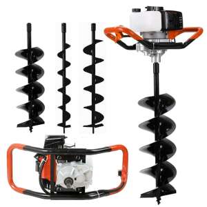 Herzberg HG-8049EA benzines földfúró 3 fúrófejjel - Földfúró