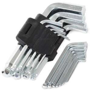 Set de 9 chei imbus cu capăt sferic, dimensiuni 1,5-10 mm - Chei hexagonale