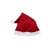 Red and white Santa Claus hat with white pom pom