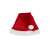 Red and white Santa Claus hat with white pom pom