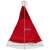 Red and white Santa Claus hat with white pom pom