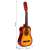 Ecotoys brown wooden children's guitar with dimensions