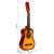 Ecotoys brown wooden children's guitar with dimensions
