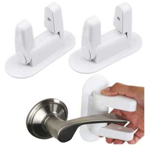 Blocator alb pentru mânerul ușii pentru siguranța bebelușului, 2 bucăți - Încuietori de siguranță pentru copii
