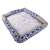 Cat bed with scratching surface, size S, blue and white pattern