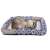 Cat bed with scratching surface, size S, blue and white pattern, cat sleeping on it