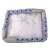 Cat bed with scratching surface, size S, blue and white pattern