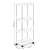 Modernhome 4 polcos gurulós tároló állvány, fehér, horgokkal, méretekkel