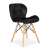 ModernHome black velvet dining chair with wooden legs