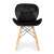 ModernHome black velvet dining chair with wooden legs