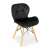 ModernHome black velvet dining chair with wooden legs