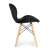 Modernhome black velvet dining chair with wooden legs, side view