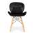 Modernhome black velvet dining chair with wooden legs, front view