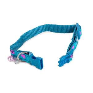 Blauer verstellbarer Hunde- oder Katzenhalsband mit Hasenmuster und Glocke - Viehzucht