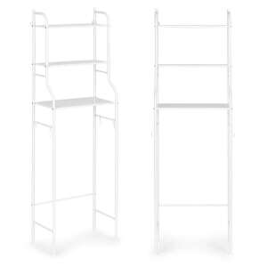 ModernHome 3 polcos fürdőszobai polc törölköző akasztókkal, fehér - ModernHOME