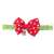 Green adjustable cat collar with red polka dot bow and bell