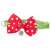 Green adjustable cat collar with red polka dot bow and bell