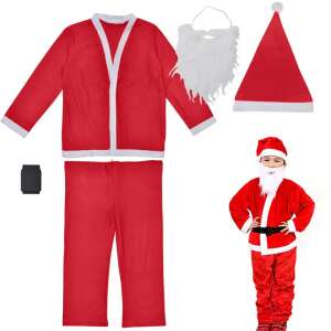Santa Claus costume for boys with beard and hat, red and white, Christmas costume for kids - Santa Claus costume