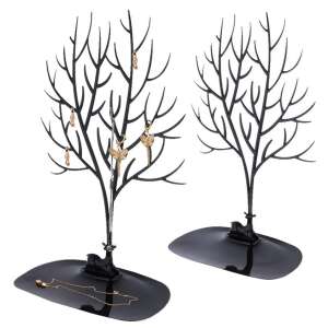 Black jewelry tree stand with deer base, for necklaces, earrings, bracelets, and rings - Jewelry Box